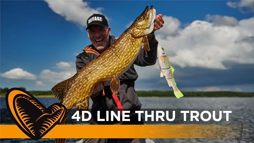 Savage Gear 4D Line Thru Trout Lure 30cm 303g - Brown Trout UV Belly 4 Savage Gear 4D Line Thru Trout Lure 30cm 303g - Brown Trout UV Belly - Image 4