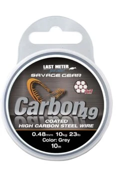 Savage Gear Carbon49 High Carbon Steel Wire - 10m Coated Grey - 0.48mm 24lbs/11kg