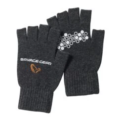 GANTS HOMME SAVAGE GEAR KNITTED HALF FINGER GLOVE - GRIS