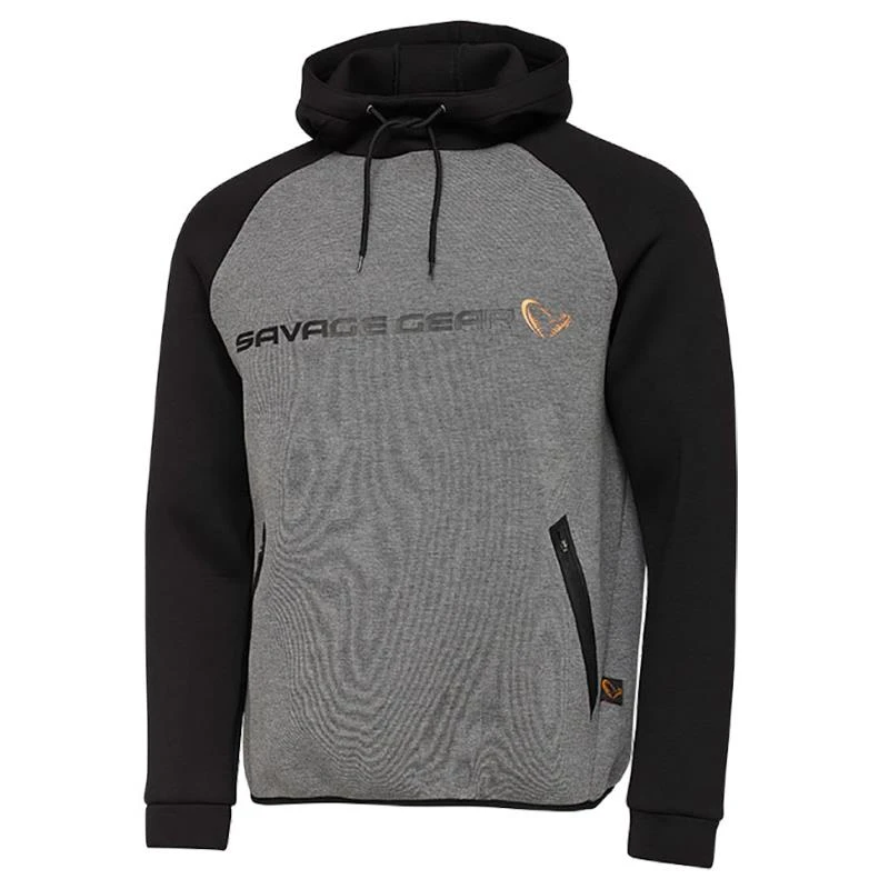 SWEAT HOMME SAVAGE GEAR TEC-FOAM HOODIE - GRIS/NOIR 1 SWEAT HOMME SAVAGE GEAR TEC-FOAM HOODIE - GRIS/NOIR