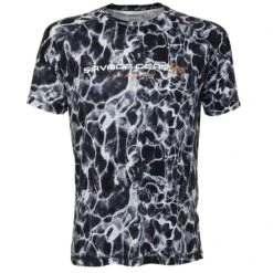 TEE SHIRT MANCHES COURTES HOMME SAVAGE GEAR NIGHT UV BLACK WATERPRINT - NOIR